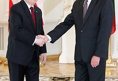 Lenkijos Respublikos Prezidentas Lechas Kačynskis (Lech Kaczyński) ir Lietuvos Respublikos Prezidentas Valdas Adamkus