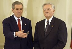 JAV prezidentas George'as W.Bushas ir Lietuvos prezidentas Valdas Adamkus