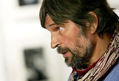 Lietuvių keliautojas orientalistas, fotografas, poetas Paulius Normantas savo jubiliejinės parodos "Laisvės vėjas rytuose" atidaryme, Vilniaus dailės akademijos galerijoje "Akademija"