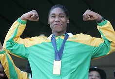 Bėgikės Caster Semenya sutiktuvės Johannesburge (Pietų Afrikos respublika)