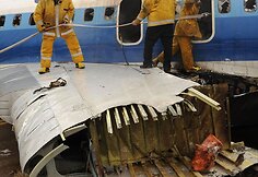 Lėktuvas Tu-154 po avarijos