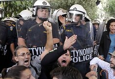 Protestas prie Akropolio Atėnuose