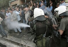 Protestas prie Akropolio Atėnuose