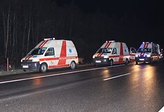 Nuo kelio nulėkė latvių mikroautobusas