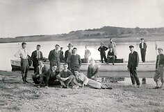 Prof. Steponas Kolupaila su studentais kelionių po Lietuvą metu, 1938 m.