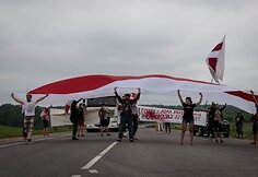 Baltarusių protestas prie Medininkų pasienio punkto