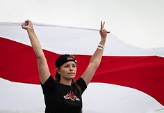 Baltarusių protestas prie Medininkų pasienio punkto