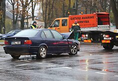 Avarija Drujos ir Rasų gatvių sankryžoje Vilniuje