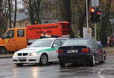 Avarija Drujos ir Rasų gatvių sankryžoje Vilniuje