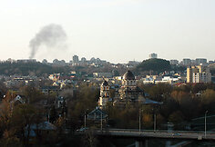 Miesto centre matomi gaisro dūmai