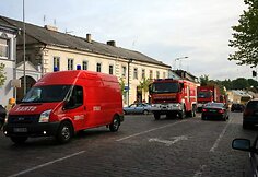 Lenkų ugniagesiai per Ukmergę važiuoja namo