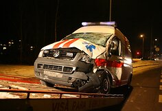 Į avariją patekęs greitosios pagalbos automobilis