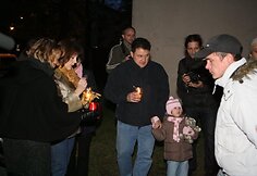 Akcijos akimirka prie Generalinės ir Vilniaus apygardos prokuratūros pastato