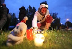 Akcijos akimirka prie Generalinės ir Vilniaus apygardos prokuratūros pastato