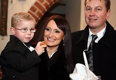 Verslininkė Inga Budrienė su vyru ir krikštasūniu
