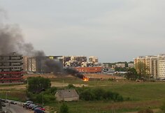 Gaisras Salomėjos Neries gatvėje.