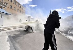 Demonstracija Graikijos sostinėje, Atėnuose, virto riaušėmis.