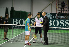 Ričardas Berankis ir Laurynas Grigelis prie&scaron; mača.