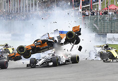 Masinė avarija &bdquo;Formulės 1&ldquo; etape Belgijos Spa trasoje 