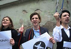 &bdquo;No theatre&ldquo;  ir Vido Bareikio protestas prie&scaron; vieną i&scaron; svarbiausių teatro festivalio &bdquo;Sirenos&ldquo; svečių