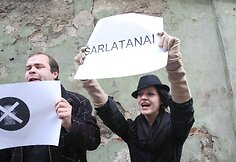 &bdquo;No theatre&ldquo;  ir Vido Bareikio protestas prie&scaron; vieną i&scaron; svarbiausių teatro festivalio &bdquo;Sirenos&ldquo; svečių