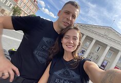 Arūnas Gelažninkas su žmona Emilija keliavo motociklais