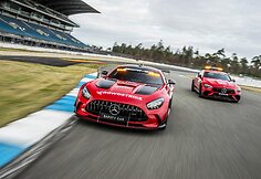Formulės 1 saugos ir medikų automobiliai Mercedes-AMG GT Black Series ir Mercedes-AMG GT 63 S 4MATIC+