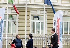 &bdquo;Mototurizmo ralio&ldquo; renginys prie Italijos ambasados