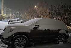 Apsnigti automobiliai Vilniuje