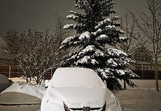 Apsnigti automobiliai Vilniuje