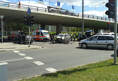 Avarija prie Spaudos rūmų paralyžiavo eismą 2014 m. birželio 16 d. 