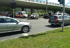 Avarija prie Spaudos rūmų paralyžiavo eismą 2014 m. birželio 16 d. 