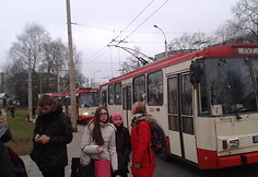 Sugedęs troleibusas sostinės T.Narbuto gatvėje