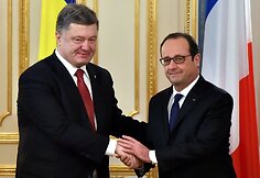 Kijeve aptarti taikos plano susitiko Angela Merkel, Francoise Hollande'as ir Petro Poro&scaron;enka 2015 m. vasario 05 d. 