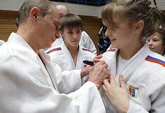 V.Putinas dziudo treniruotėje