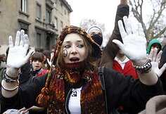 Studentų protestas Romoje