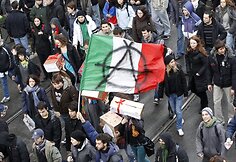 Studentų protestas Romoje