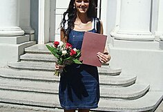 Justė Petrulytė diplomo įteikimo dieną