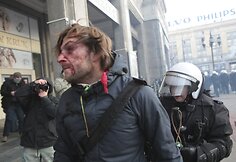 Sužeistas demonstrantas