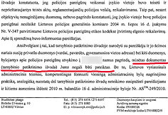 Vilniaus policijos atsakymo redakcijai fragmentas