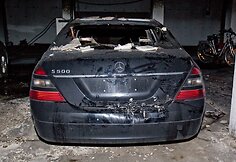 Sudegintas automobilis &bdquo;Mercedes Benz S500&ldquo;