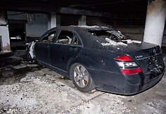 Sudegintas automobilis &bdquo;Mercedes Benz S500&ldquo;