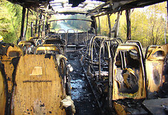 Sudegęs autobusas