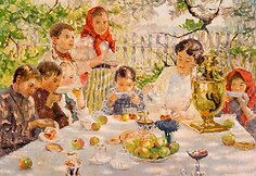 Nikolajus Bogdanovas-Bielskis. Mokiniai pas kaimo mokytoją. 1910. Lietuvos dailės muziejus