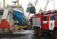 Atliekant laivo remonto darbus kilo gaisras