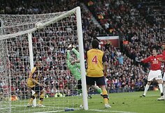 &bdquo;Manchester United&ldquo; įvartis pirmajame kėlinyje.