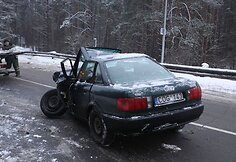 Sudaužytas „Audi“ automobilis
