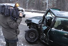 Sudaužytas „Audi“ automobilis