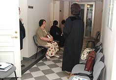 Olga Goluskaitė teismo koridoriuje