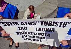Antakalnio ligoninės medikų piketas prie Vilniaus savivaldybės